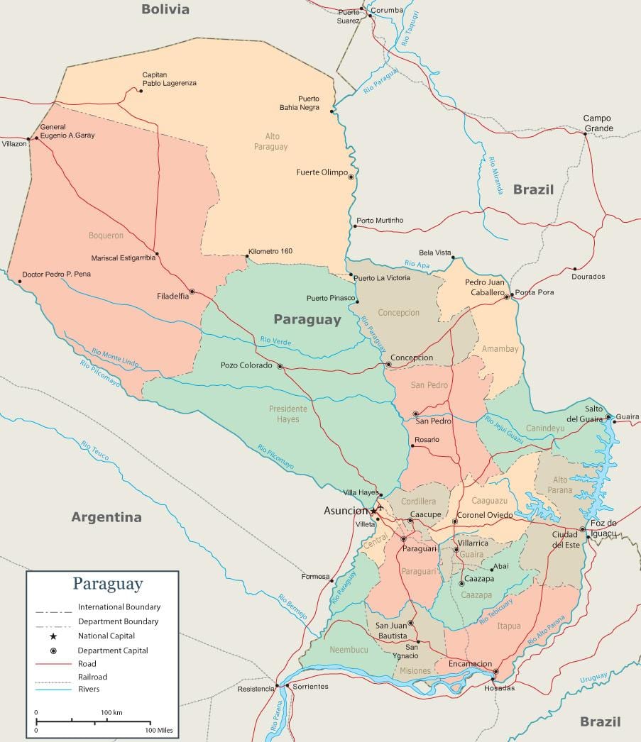 Paraguay central bản đồ
