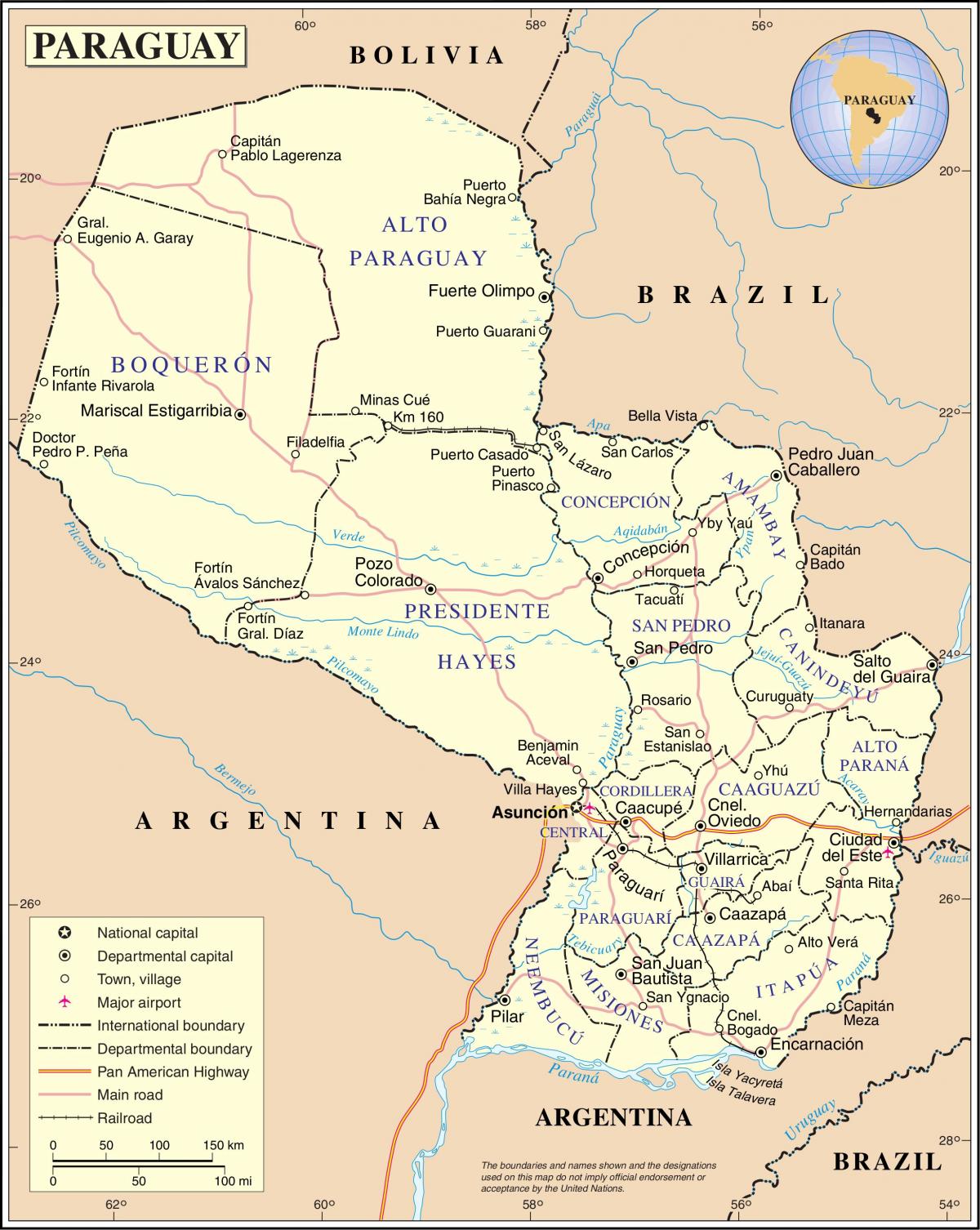 Bản đồ của cateura Paraguay 
