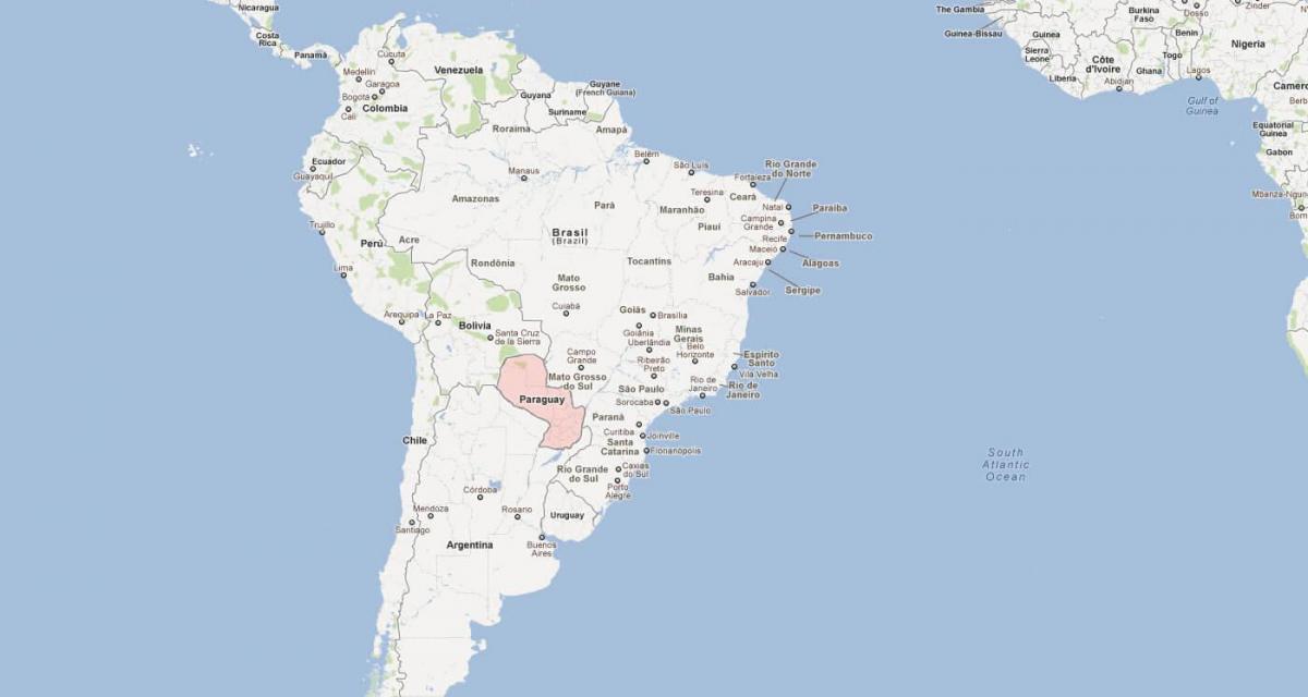 Bản đồ của brazil, nam mỹ