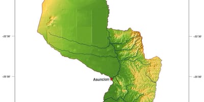 Bản đồ của vật lý Paraguay