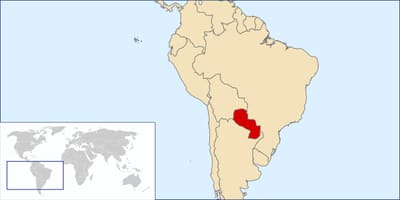 Paraguay vị trí trên bản đồ thế giới