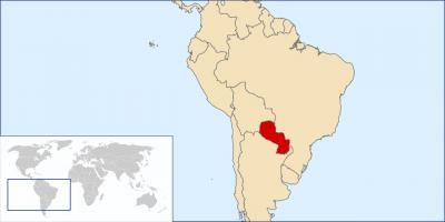 Paraguay vị trí trên bản đồ thế giới
